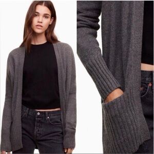 Aritzia Azure Skies Angora Cashmere Blend Cardigan Sweater XS Open Pockets